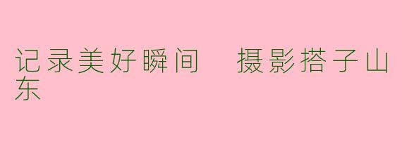 记录美好瞬间 摄影搭子山东