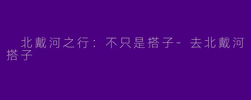  北戴河之行：不只是搭子-去北戴河搭子