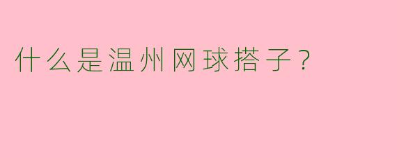 什么是温州网球搭子？