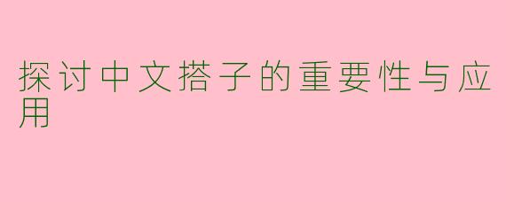 探讨中文搭子的重要性与应用