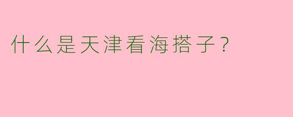什么是天津看海搭子?