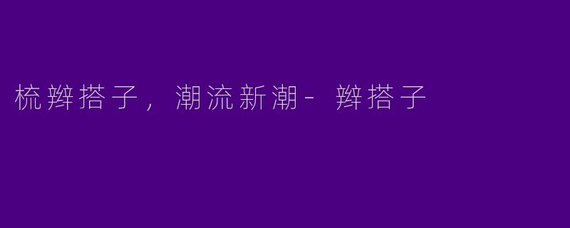 梳辫搭子，潮流新潮