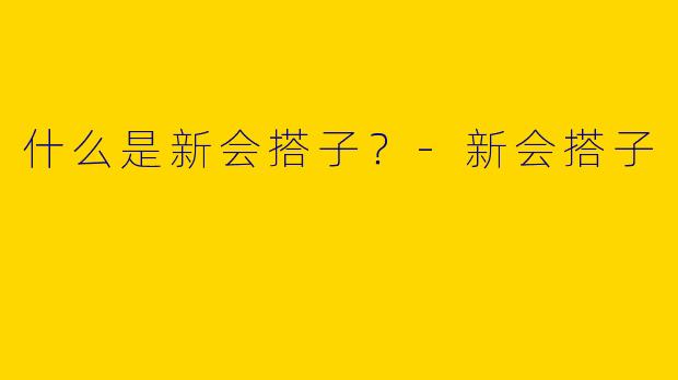 什么是新会搭子？