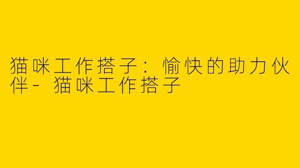 猫咪工作搭子:愉快的助力伙伴
