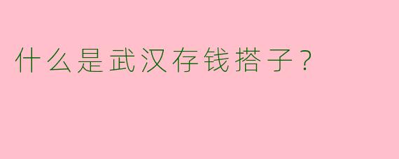 什么是武汉存钱搭子?