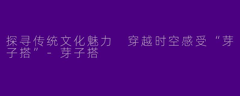 探寻传统文化魅力 穿越时空感受“芽子搭”-芽子搭