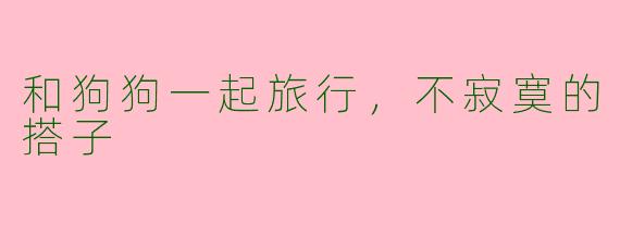 和狗狗一起旅行,不寂寞的搭子
