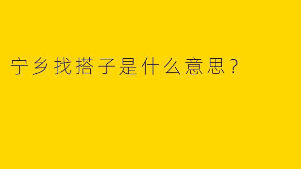 宁乡找搭子是什么意思？