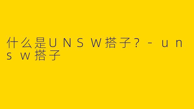 什么是UNSW搭子?