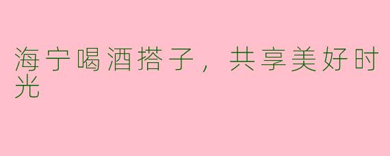 海宁喝酒搭子，共享美好时光