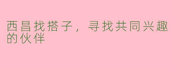 西昌找搭子，寻找共同兴趣的伙伴