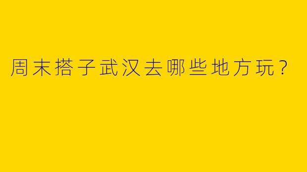 周末搭子武汉去哪些地方玩?
