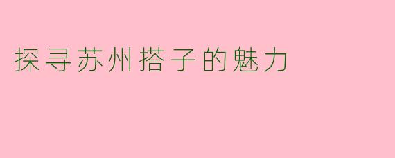 探寻苏州搭子的魅力