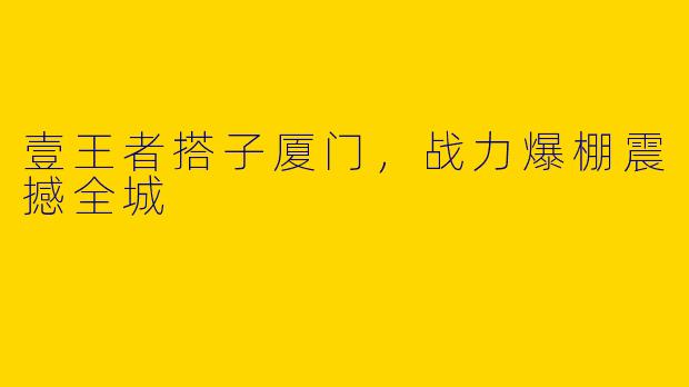 壹王者搭子厦门，战力爆棚震撼全城