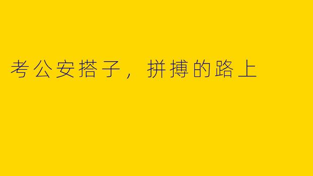 考公安搭子，拼搏的路上