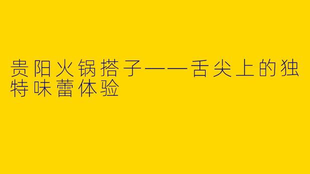 贵阳火锅搭子——舌尖上的独特味蕾体验