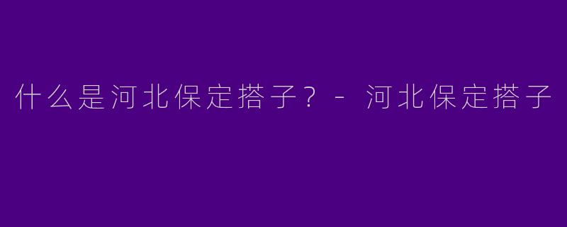 什么是河北保定搭子?