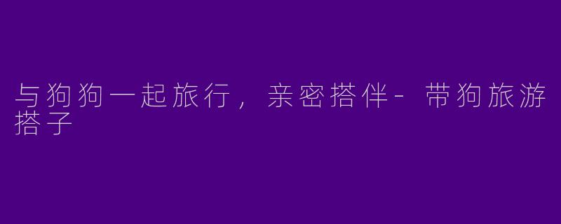 与狗狗一起旅行，亲密搭伴-带狗旅游搭子