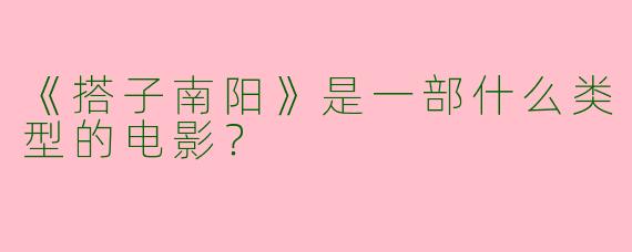 《搭子南阳》是一部什么类型的电影？