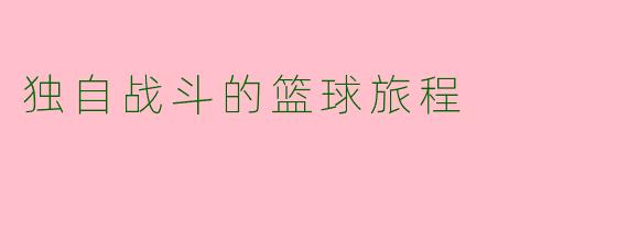 独自战斗的篮球旅程
