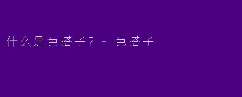 什么是色搭子?