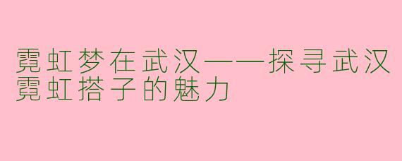 霓虹梦在武汉——探寻武汉霓虹搭子的魅力
