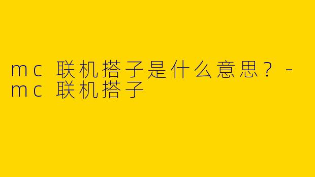 mc联机搭子是什么意思？
