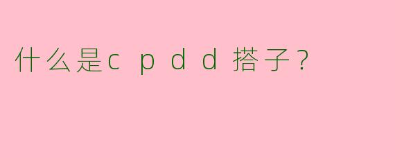 什么是cpdd搭子?
