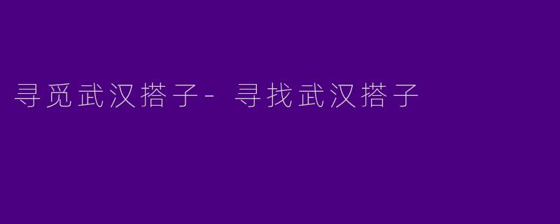 寻觅武汉搭子