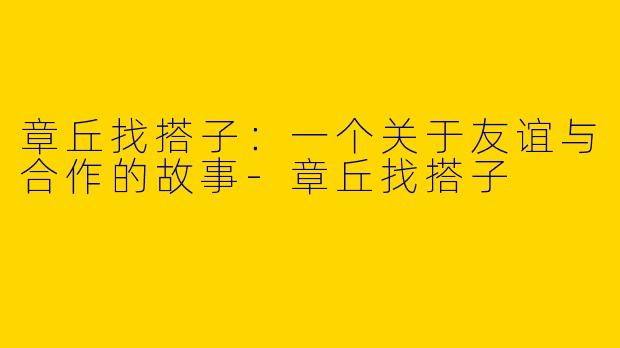 章丘找搭子：一个关于友谊与合作的故事
