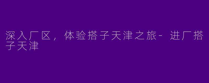 深入厂区，体验搭子天津之旅-进厂搭子天津