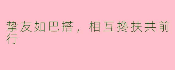 挚友如巴搭,相互搀扶共前行