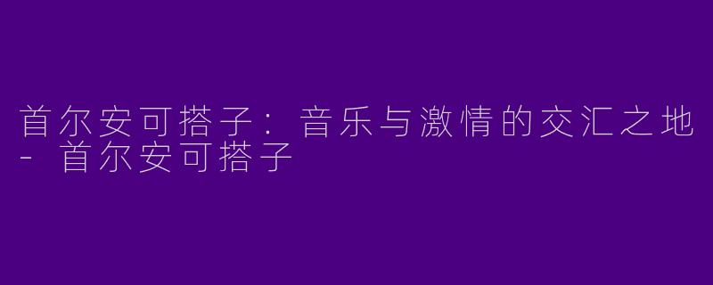 首尔安可搭子：音乐与激情的交汇之地-首尔安可搭子