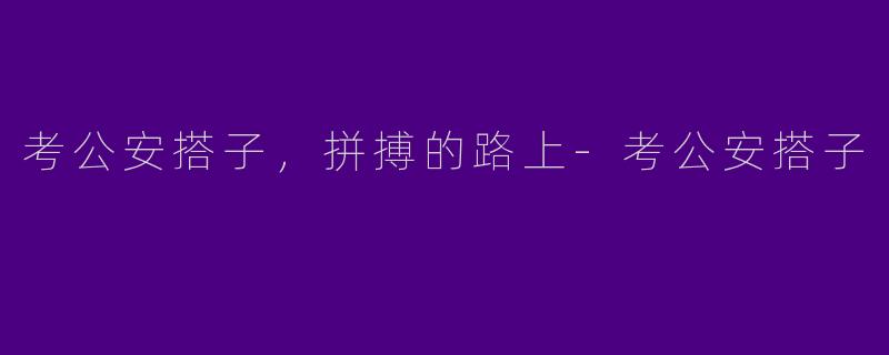 考公安搭子，拼搏的路上-考公安搭子