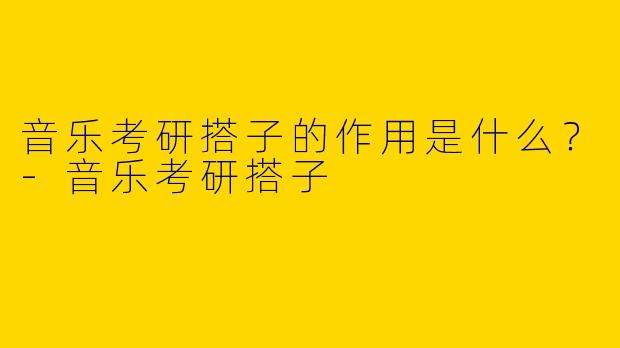 音乐考研搭子的作用是什么?