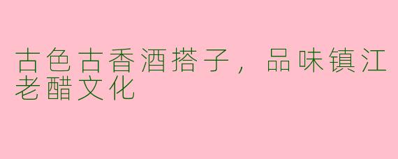 古色古香酒搭子，品味镇江老醋文化