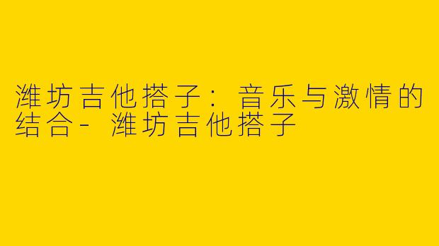 潍坊吉他搭子:音乐与激情的结合