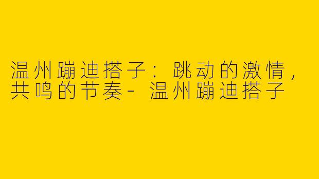 温州蹦迪搭子：跳动的激情，共鸣的节奏-温州蹦迪搭子