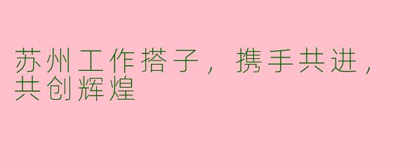 苏州工作搭子，携手共进，共创辉煌