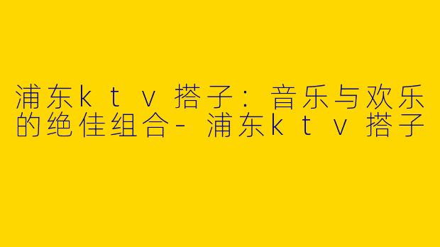浦东ktv搭子：音乐与欢乐的绝佳组合-浦东ktv搭子