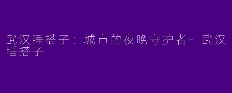 武汉睡搭子：城市的夜晚守护者-武汉睡搭子