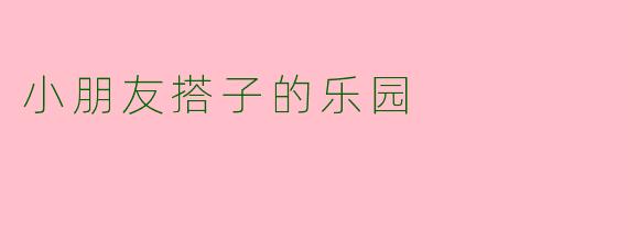 小朋友搭子的乐园
