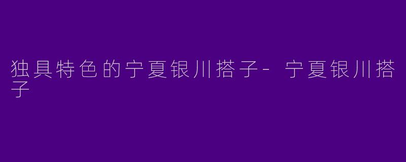 独具特色的宁夏银川搭子-宁夏银川搭子