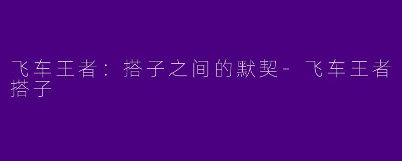 飞车王者：搭子之间的默契-飞车王者搭子