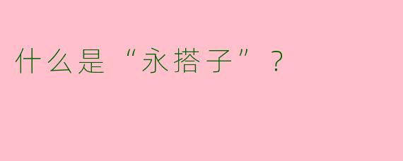 什么是“永搭子”?