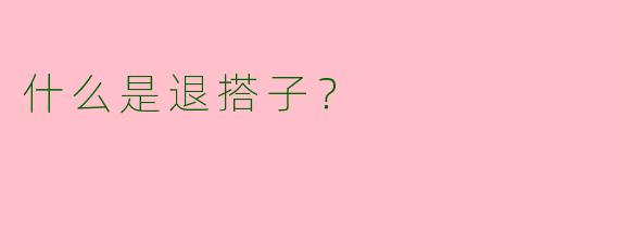什么是退搭子？