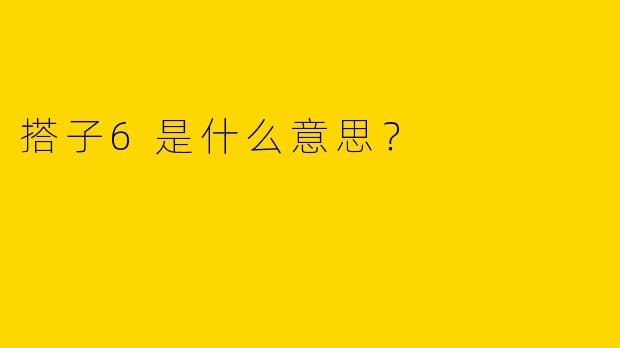 搭子6是什么意思？