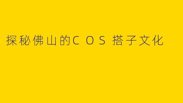 探秘佛山的COS搭子文化