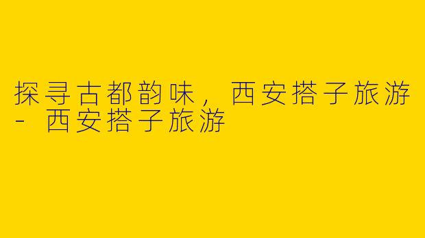 探寻古都韵味,西安搭子旅游