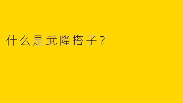 什么是武隆搭子?